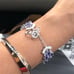 Gorgeous adjustable amethyst oval crystal bracelet with Swarovski elements