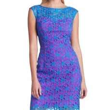 Lilly Pulitzer Selena Royce Blue Daisy Floral Eyelet Overlay Dress