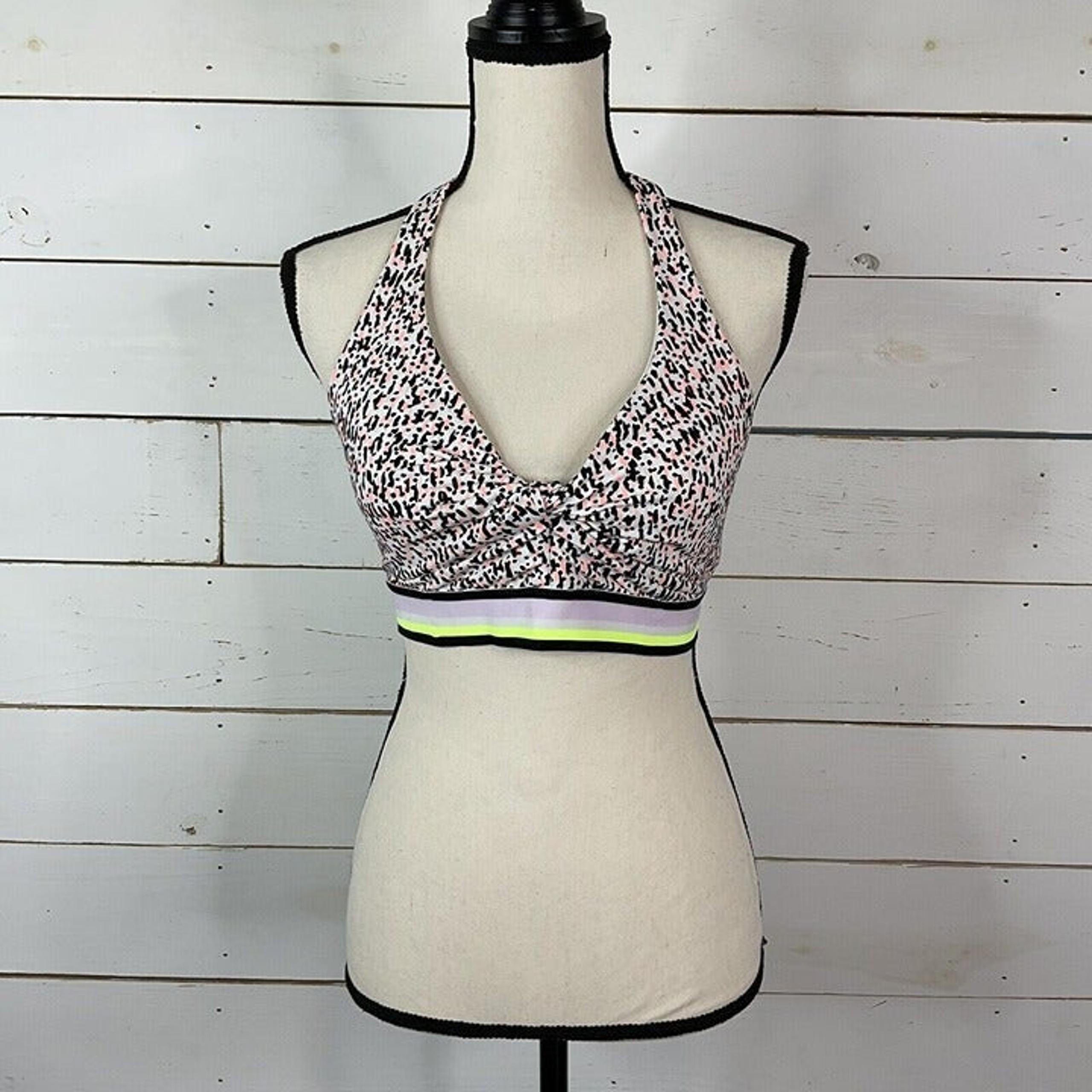 New DKNY Sport Bra Low Impact Activewear Atomic Confetti Women's XS