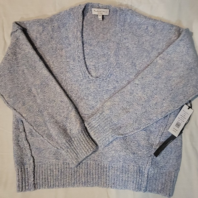 MICHAEL STARS - Marled Confetti Long Sleeve V-Neck Crop Pullover Sweater