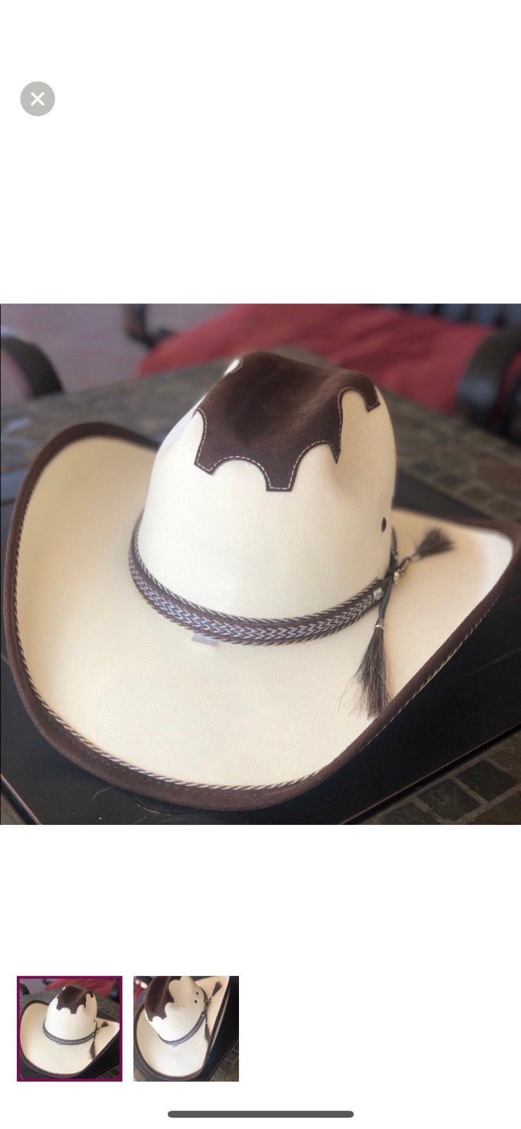 Brown top suede leather top cowboy hat