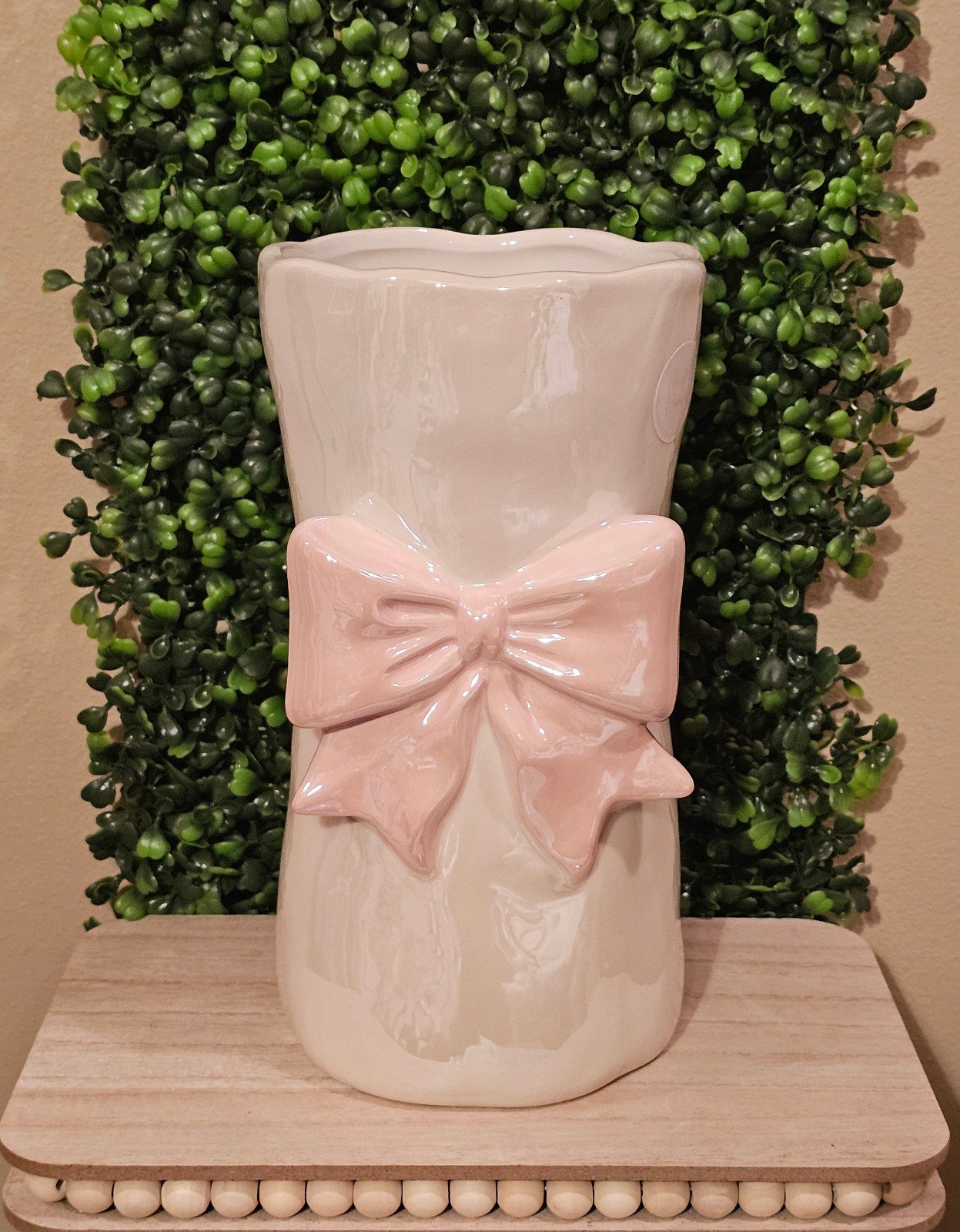 Pink Coquette Bow Ceramic Vase