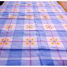 Vintage De Angeli Frua Plaid Floral Printed Tablecloth and Napkin Set New