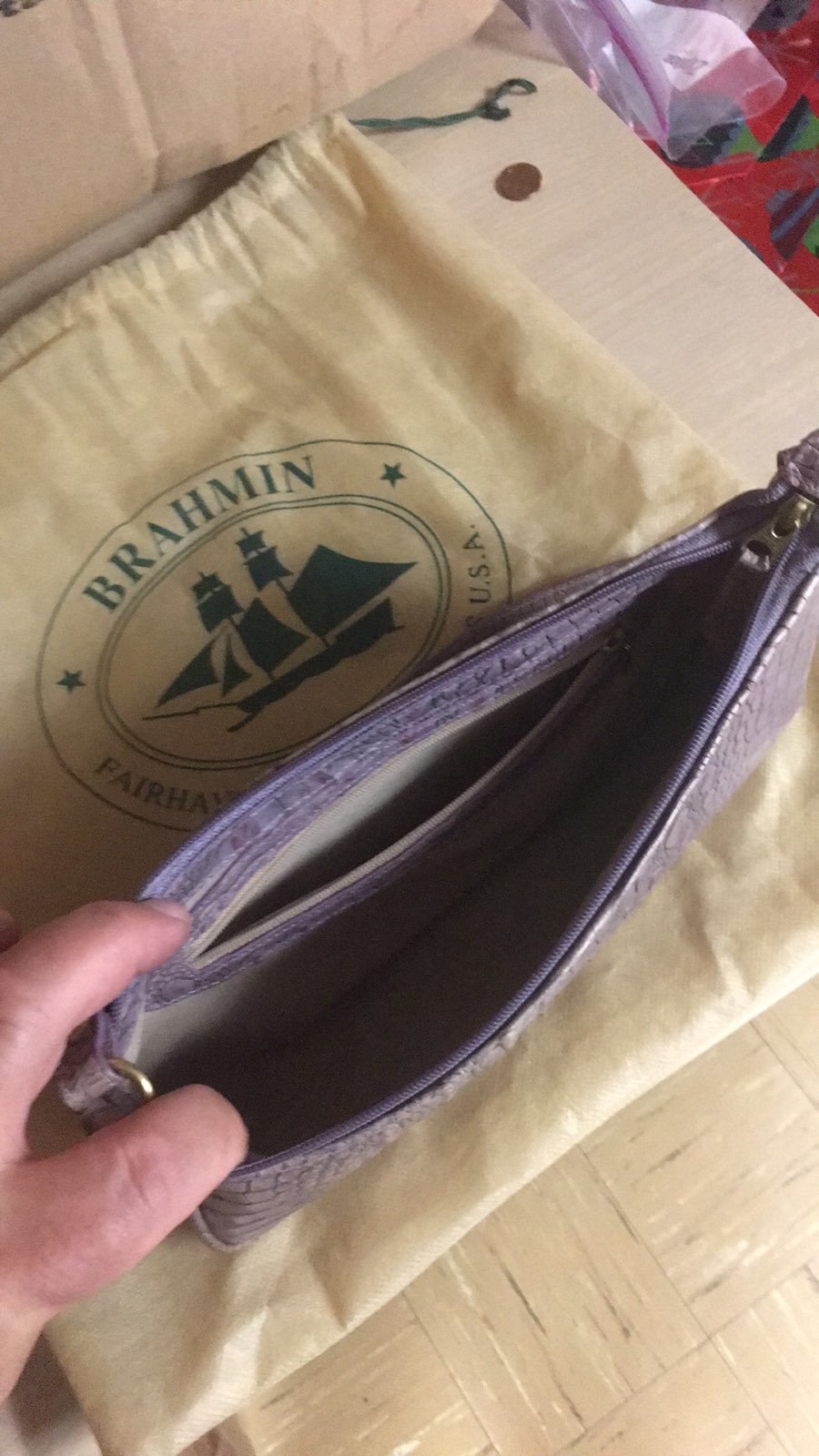Brahmin Amelia Callisto Taupe Shoulder Bag