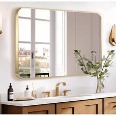Gold Bathroom Wall Mirror 40 X 30 Inch
