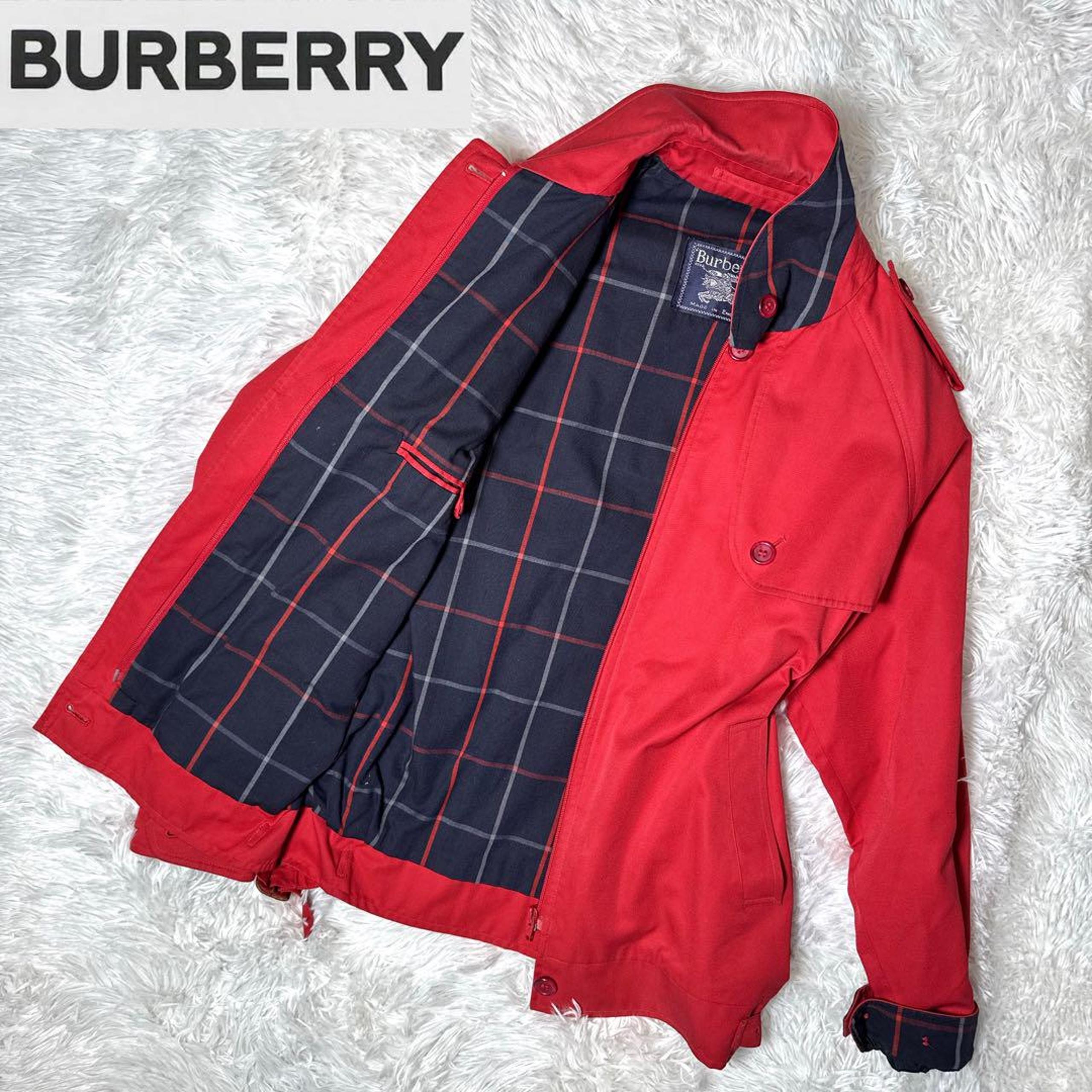 Highly Popular✨️ Burberry Swing Top Bomber Jacket Nova Check M Red Made in England