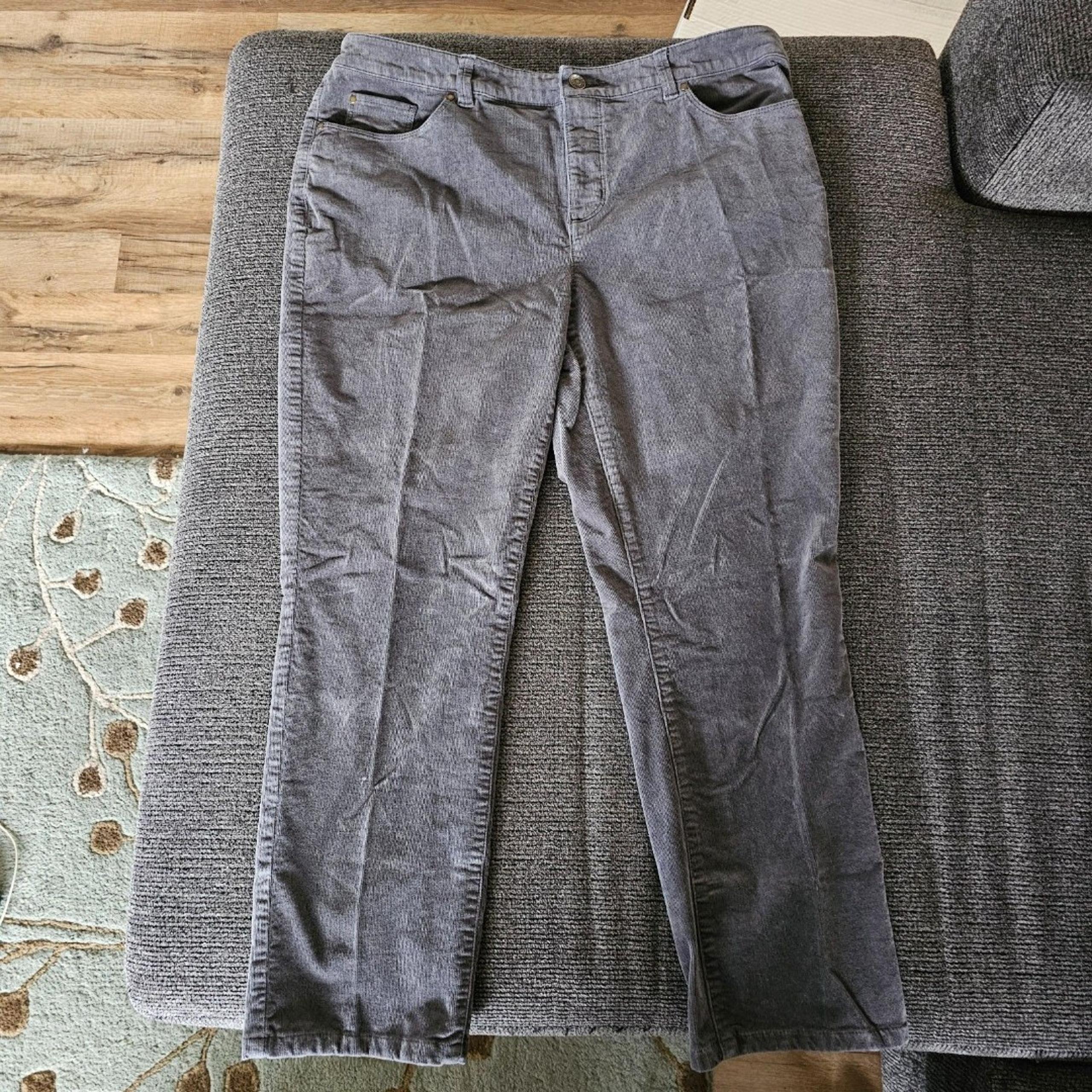 Charter Club Pant Shop Gray Corduroy Straight Leg 5 Pocket Jeans Pants sz 14P