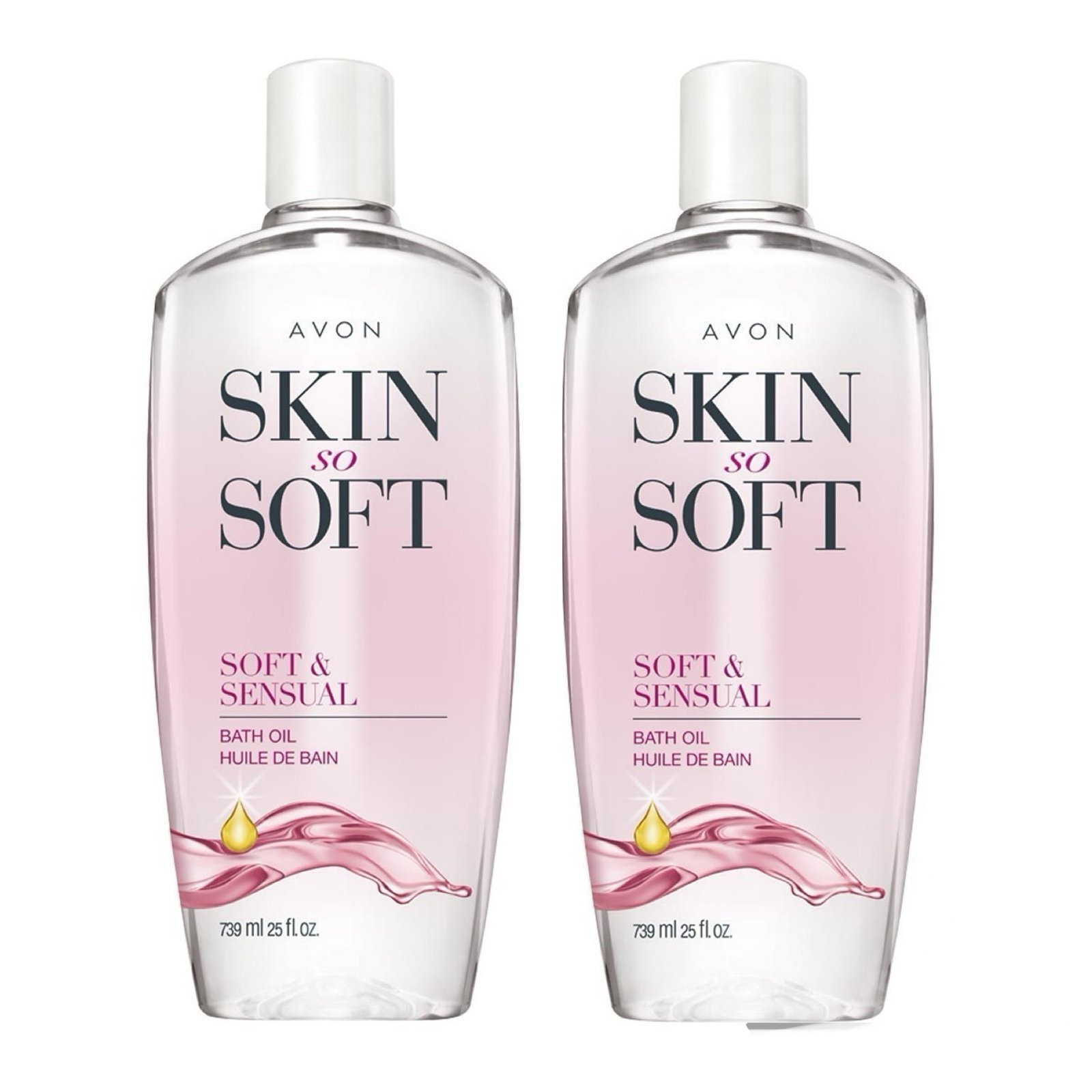 2 bottles Avon skin so soft soft & sensual bath oil BONUS size 25 oz each