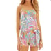 Lilly Pulitzer Womens Pink Print Deanna Shorts Romper Multicolor Straps Small