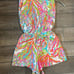 Lilly Pulitzer Womens Pink Print Deanna Shorts Romper Multicolor Straps Small