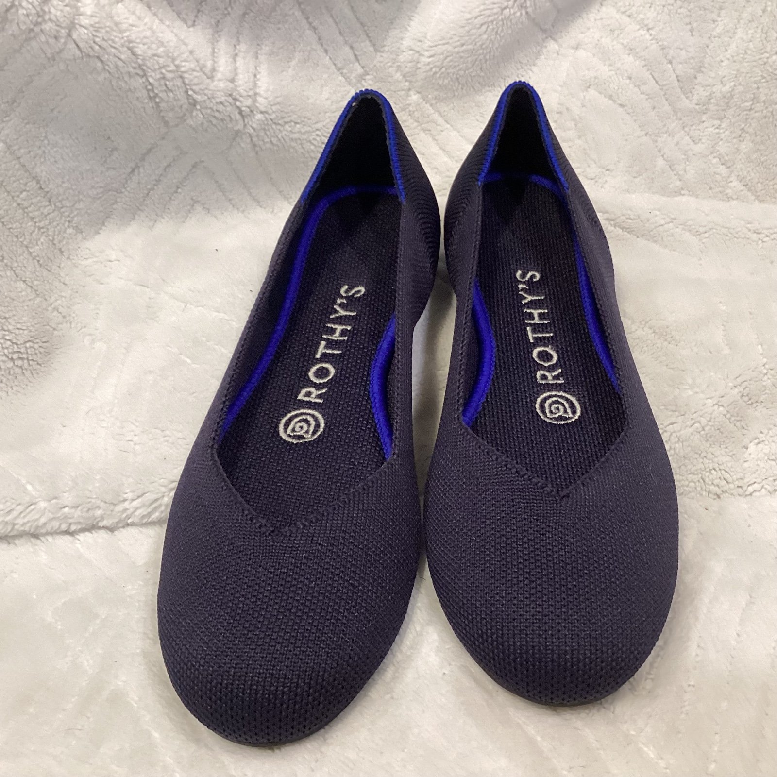 Rothy's The Flat Navy Knit Fabric Slip On Round Toe Ballet Flats Women’s US 6