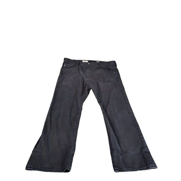 AG Adriano Goldschmied The Matchbox Slim Straight Jeans Men Sz 38 Black Hemmed