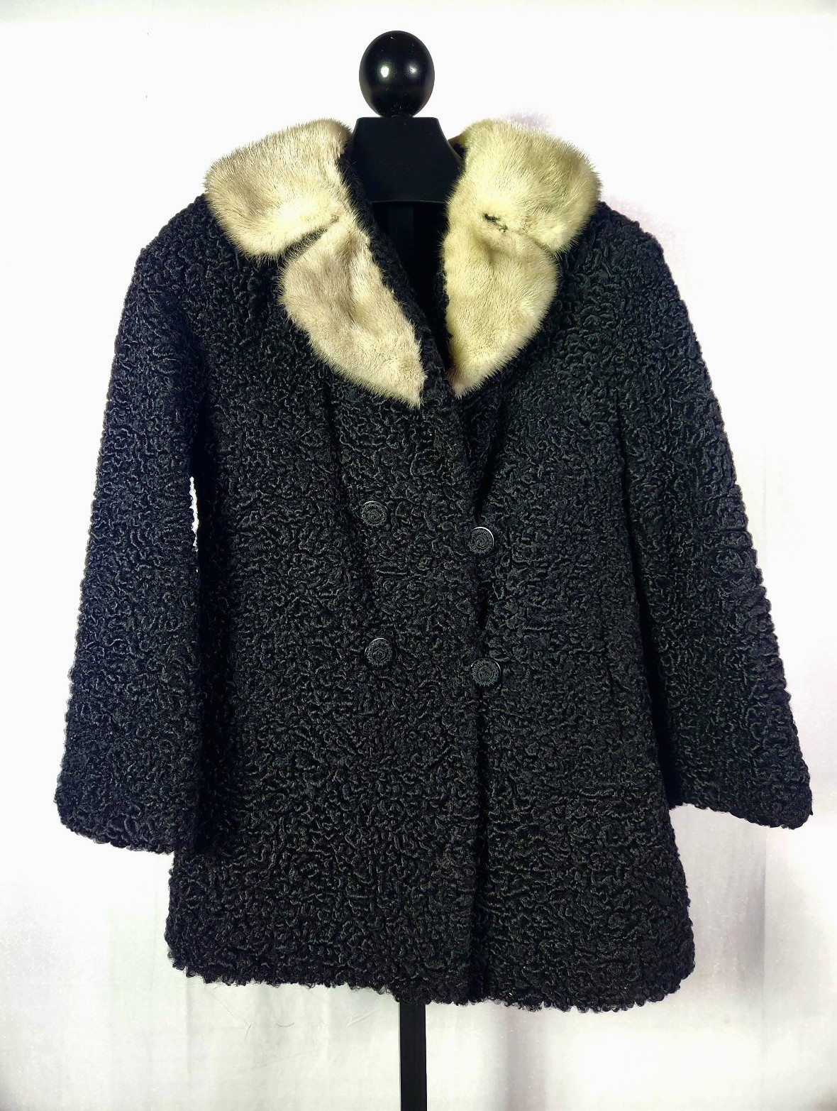 1960s Persian Lamb Coat with Mink Collar
