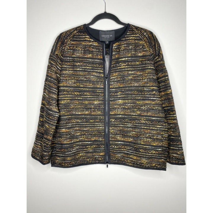 Lafayette 148 New York Jacket Size Medium Women's Pria Taverna Tweed Long Sleeve
