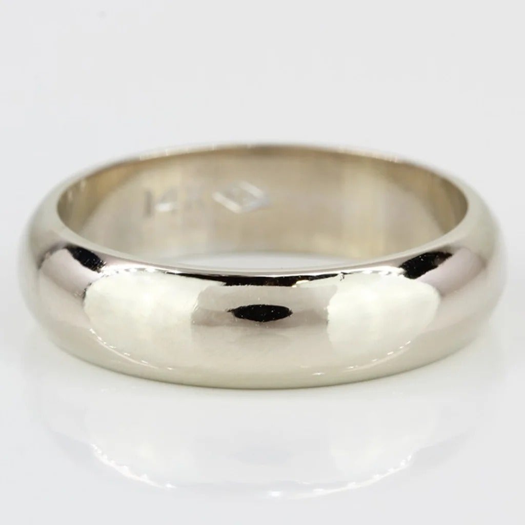 14k White Gold Wedding Band Ring