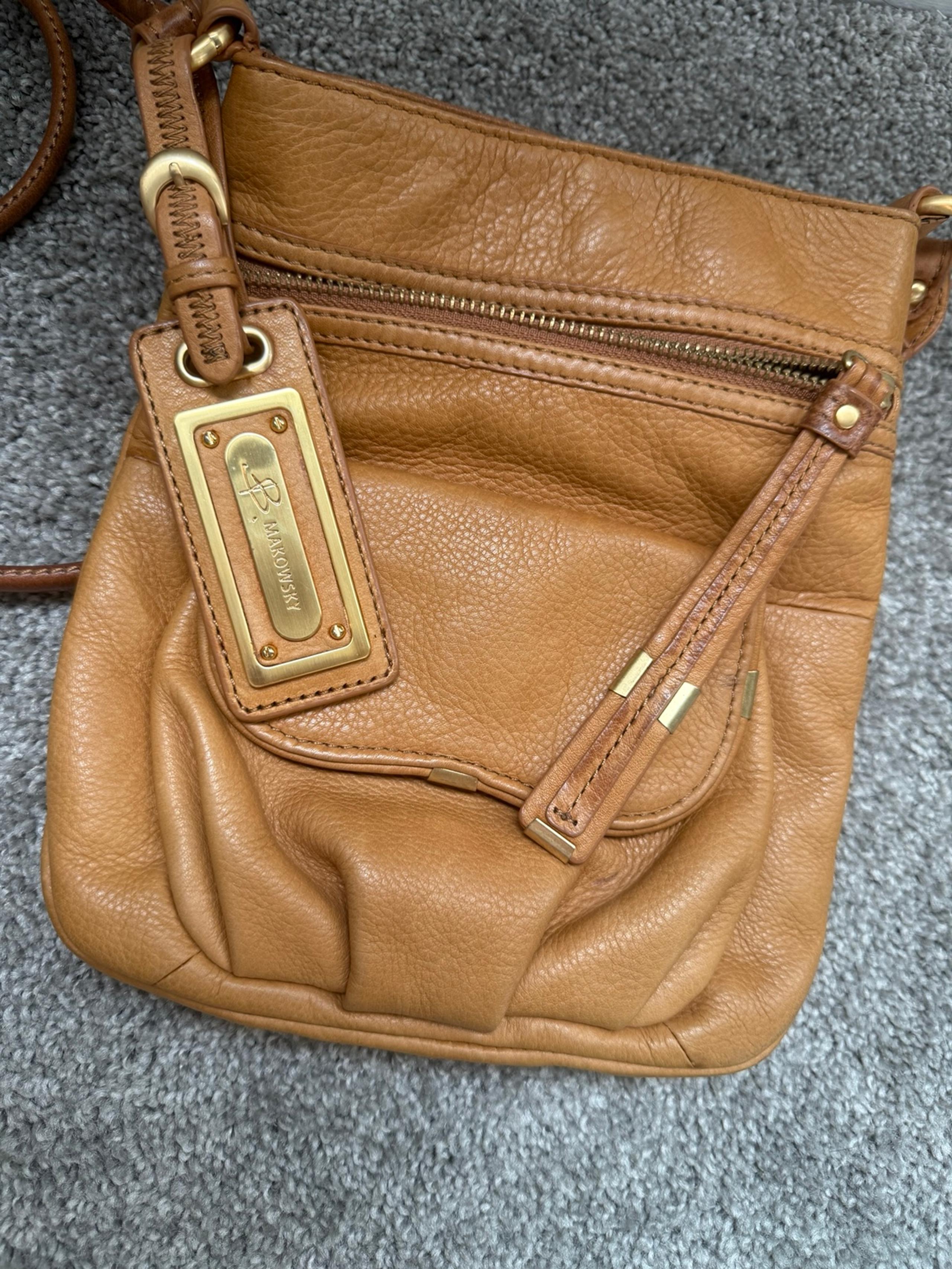 B. Makowsky Leather Crossbody Bag