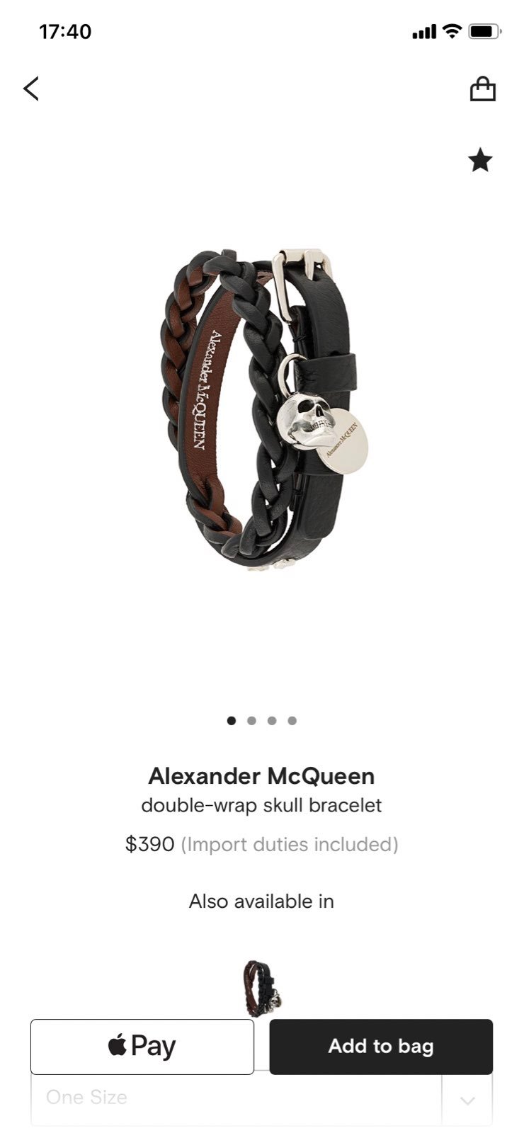 Alexander McQueen double-wrap bracelet