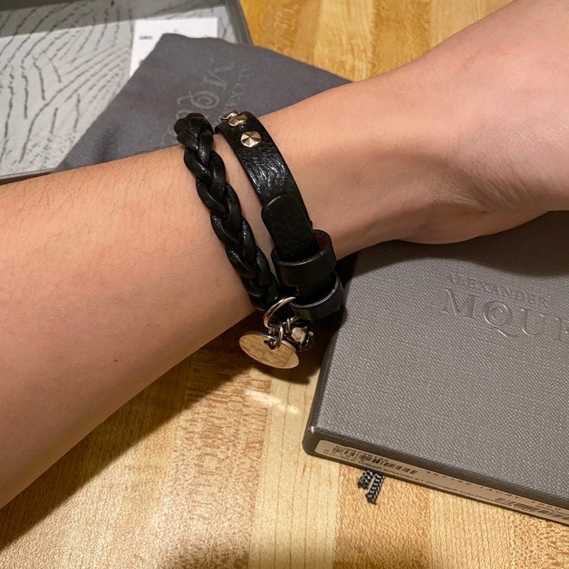 ブレスレット ALEXANDER MCQUEEN BRACCIALE A DOPPIO GIRO 0400020066841_BLACK?wid=600&