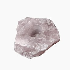 Natural Rose Quartz Candle Holder Pink Stone Crystal Healing for Tealight Votive