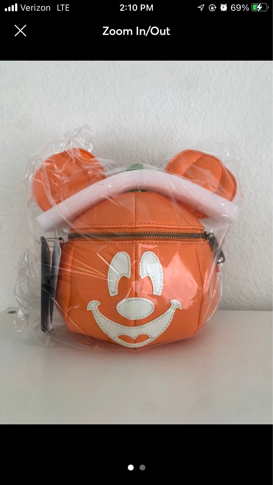 Brand New in Package Loungefly Mickey Mouse Pumpkin Halloween Crossbody