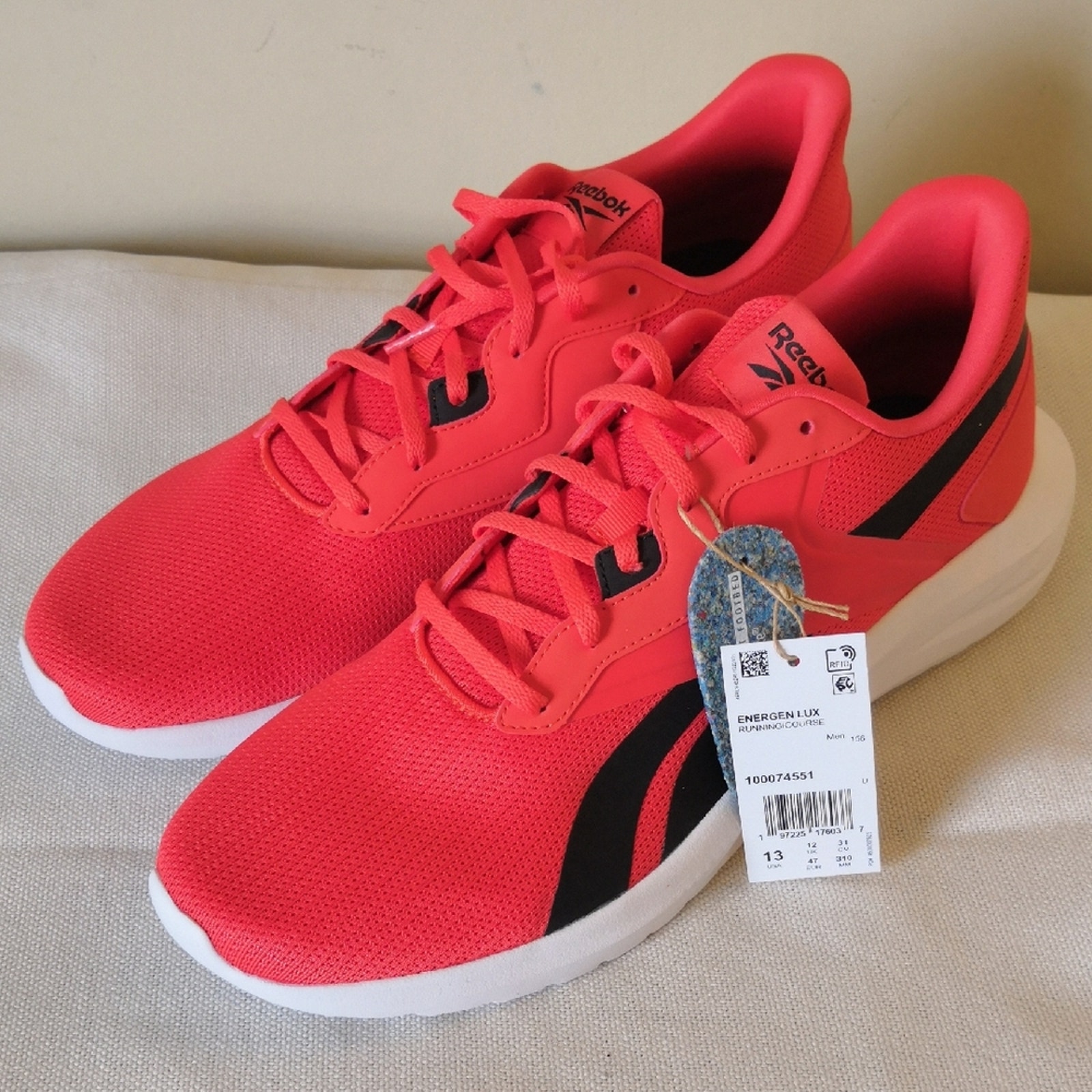 Mens Reebok Dynamic Red Black Energen Lux Running Shoes size 13