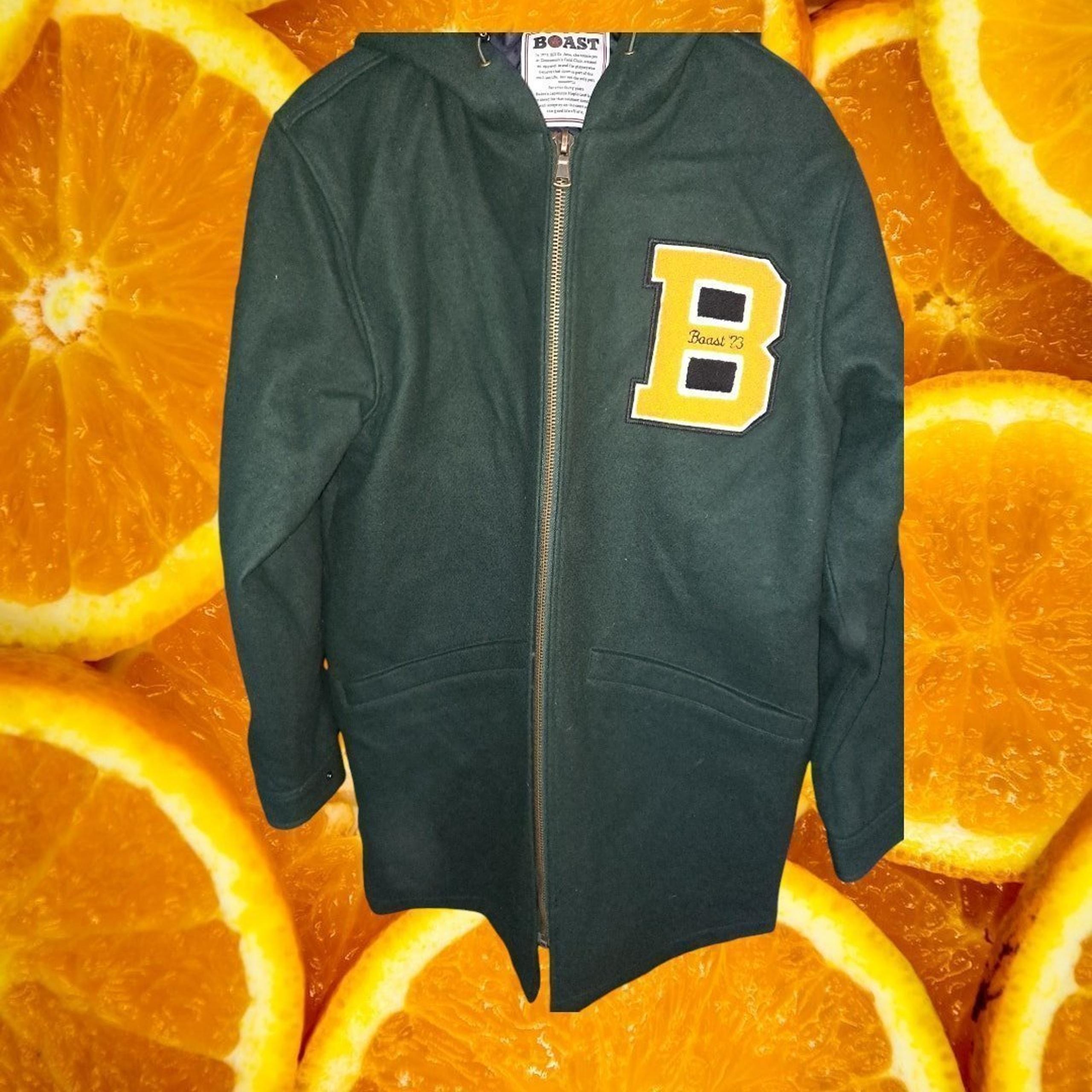 Vintage Boast Wool Lined Full Zip Long Varsity Jacket Size