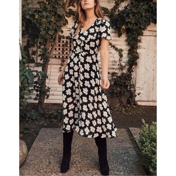 NWOT Christy Dawn The Daisy Ruffle Midi Dress in English Daisy