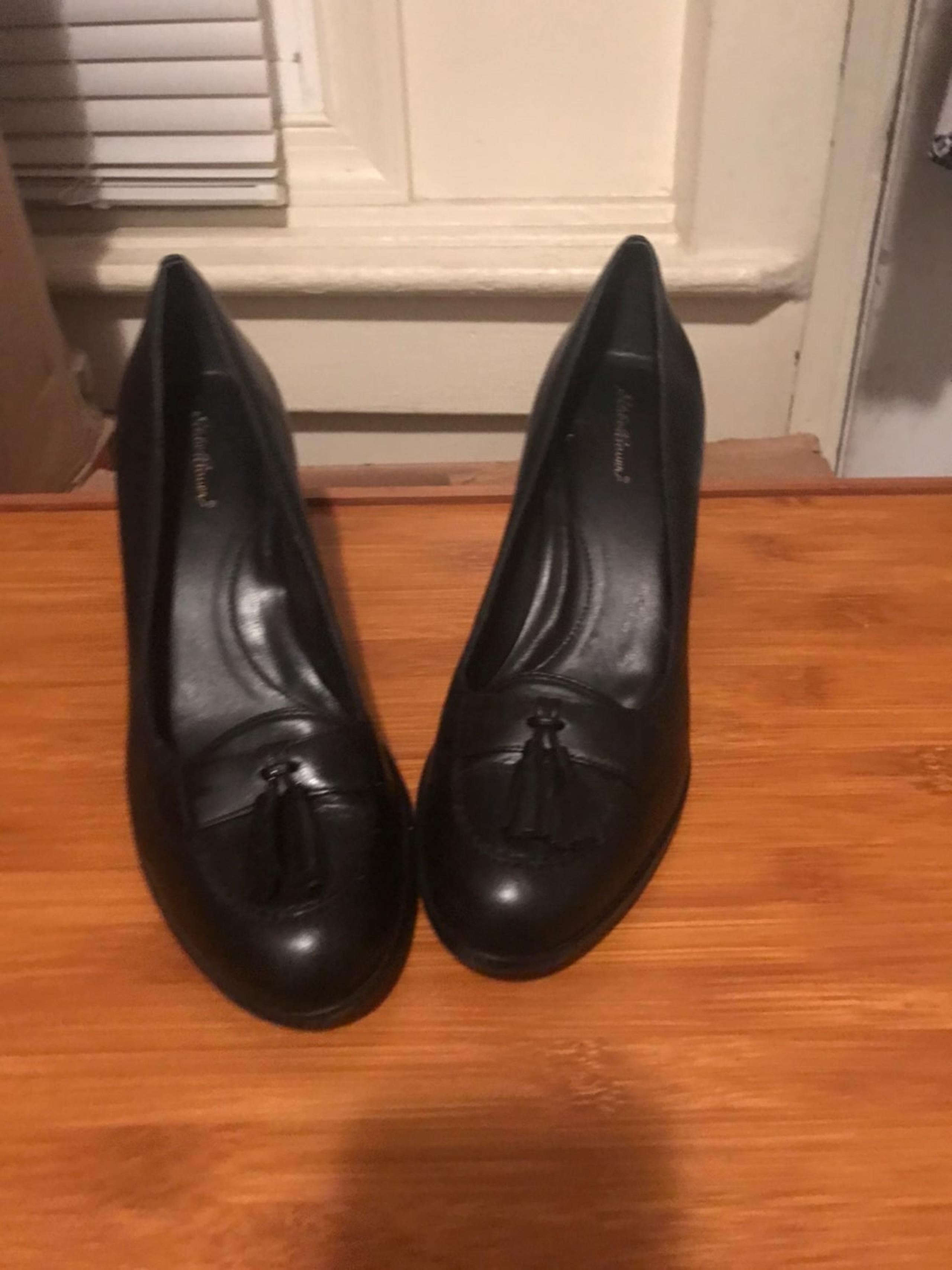 eddie bauer black leather loafers size 1