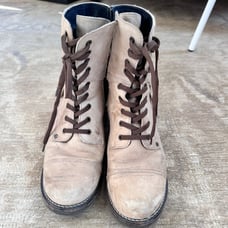 TAOS CRAVE tan beige genuine leather military style boots 9 9.5 Euro 40