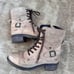 TAOS CRAVE tan beige genuine leather military style boots 9 9.5 Euro 40