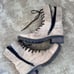 TAOS CRAVE tan beige genuine leather military style boots 9 9.5 Euro 40