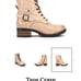 TAOS CRAVE tan beige genuine leather military style boots 9 9.5 Euro 40