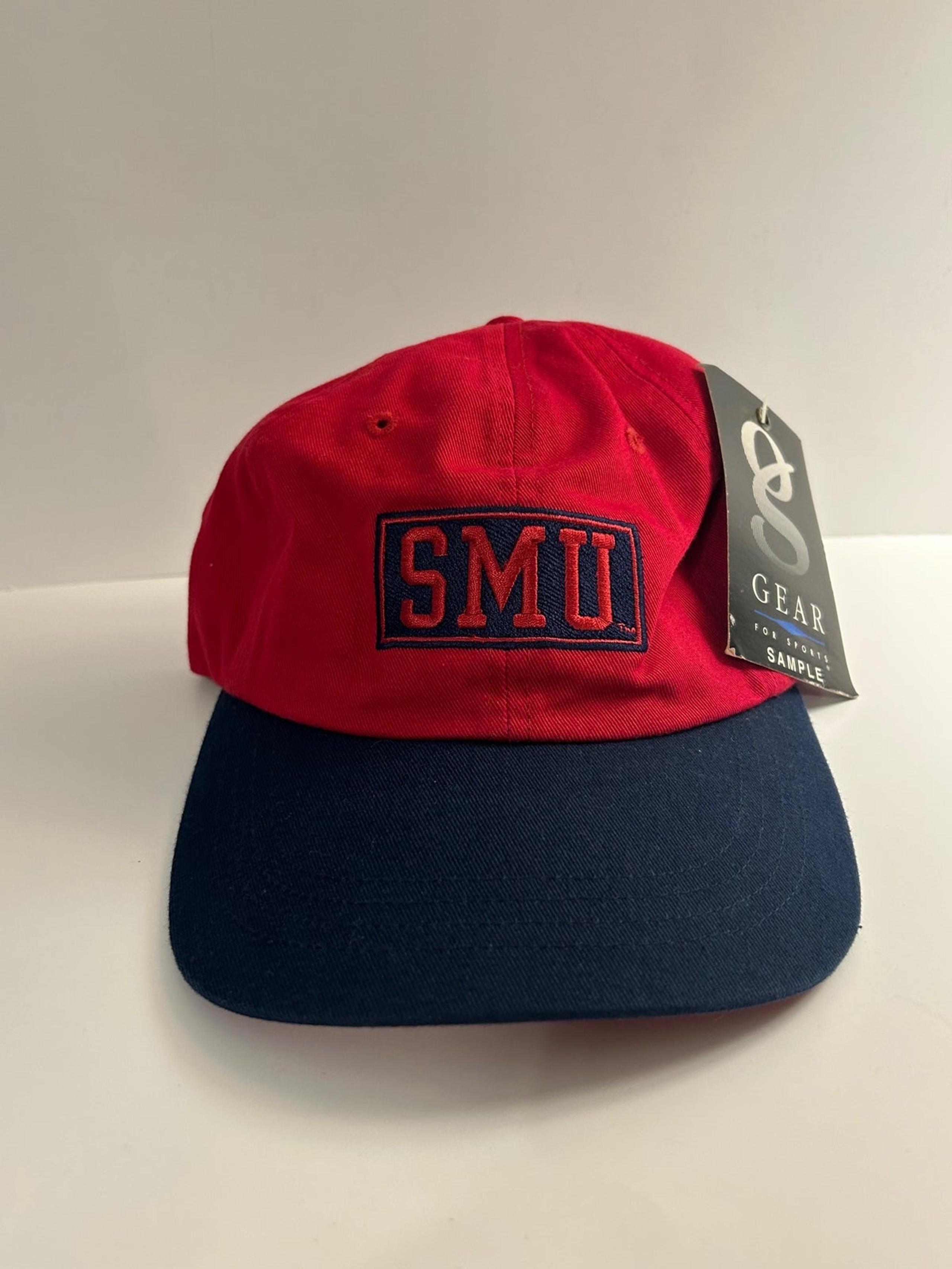 Vintage SMU Gear for sports Sample Adjustable hat cap Red/Blue NWT!