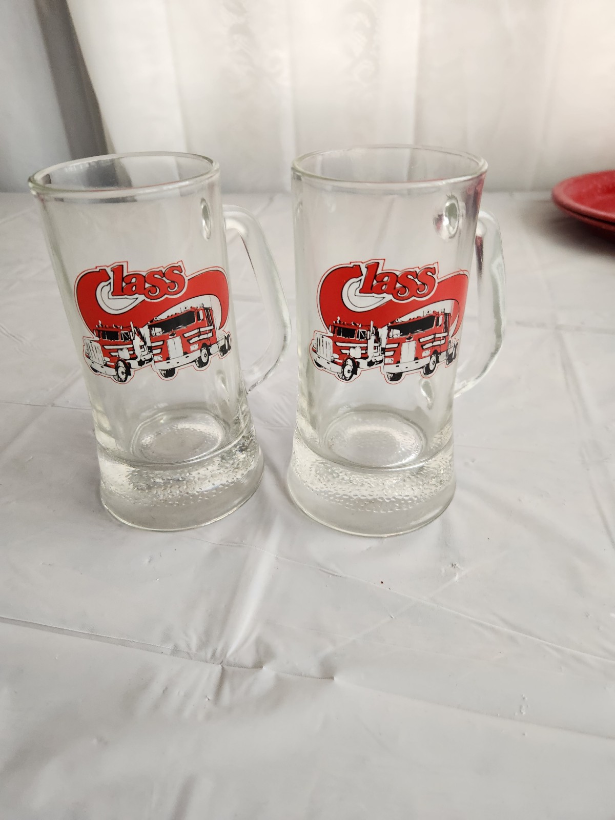 Set of 2 vintage trucker glasses