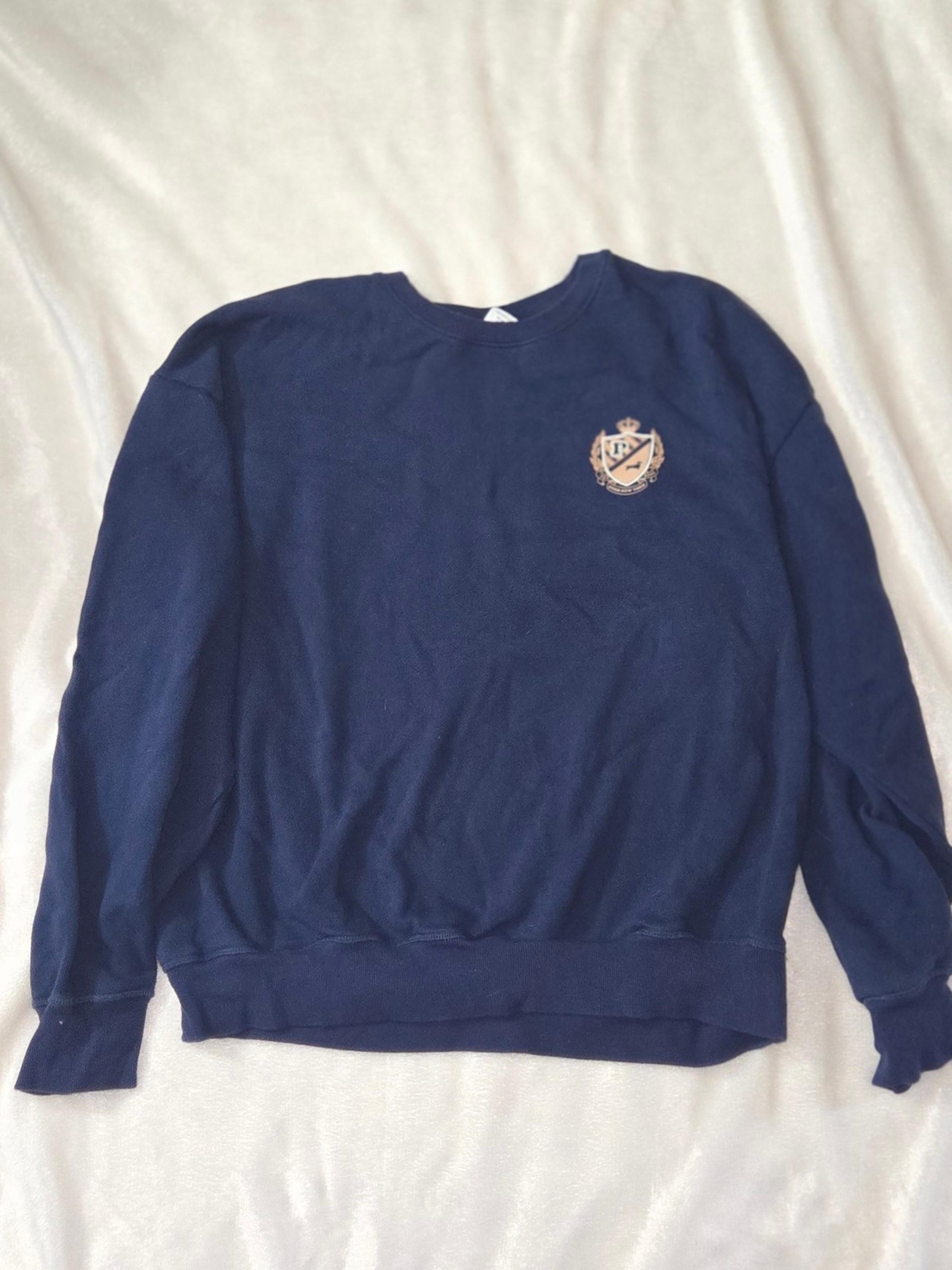 Victoria's Secret Pink Crew Sweatshirt Dark Blue Women's Sz Large