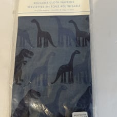 Pottery Barn Kids Cloth Napkin Set Of 5 Blue Dinosaur Reusable Cloth Napkins New