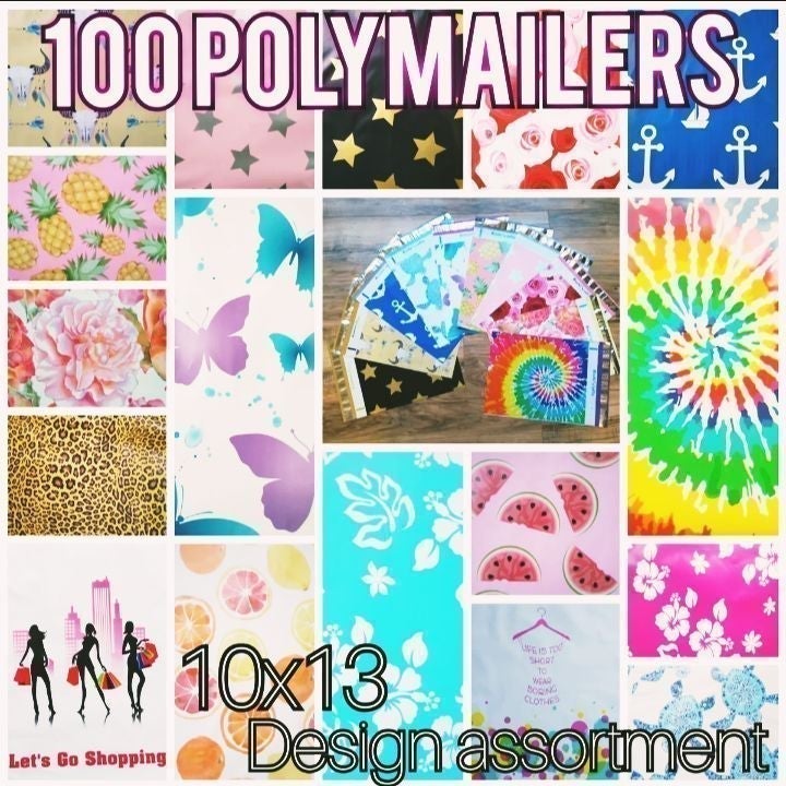 Poly mailers assorted 100ct (10×13in)