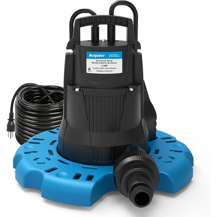 Acquaer 1/4 HP Automatic Swimming Pool Cover Pump 115 V Submersible 2250 GPH