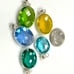 5 Pcs. Sterling Silver Crystal Pendents