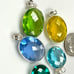 5 Pcs. Sterling Silver Crystal Pendents