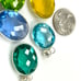 5 Pcs. Sterling Silver Crystal Pendents