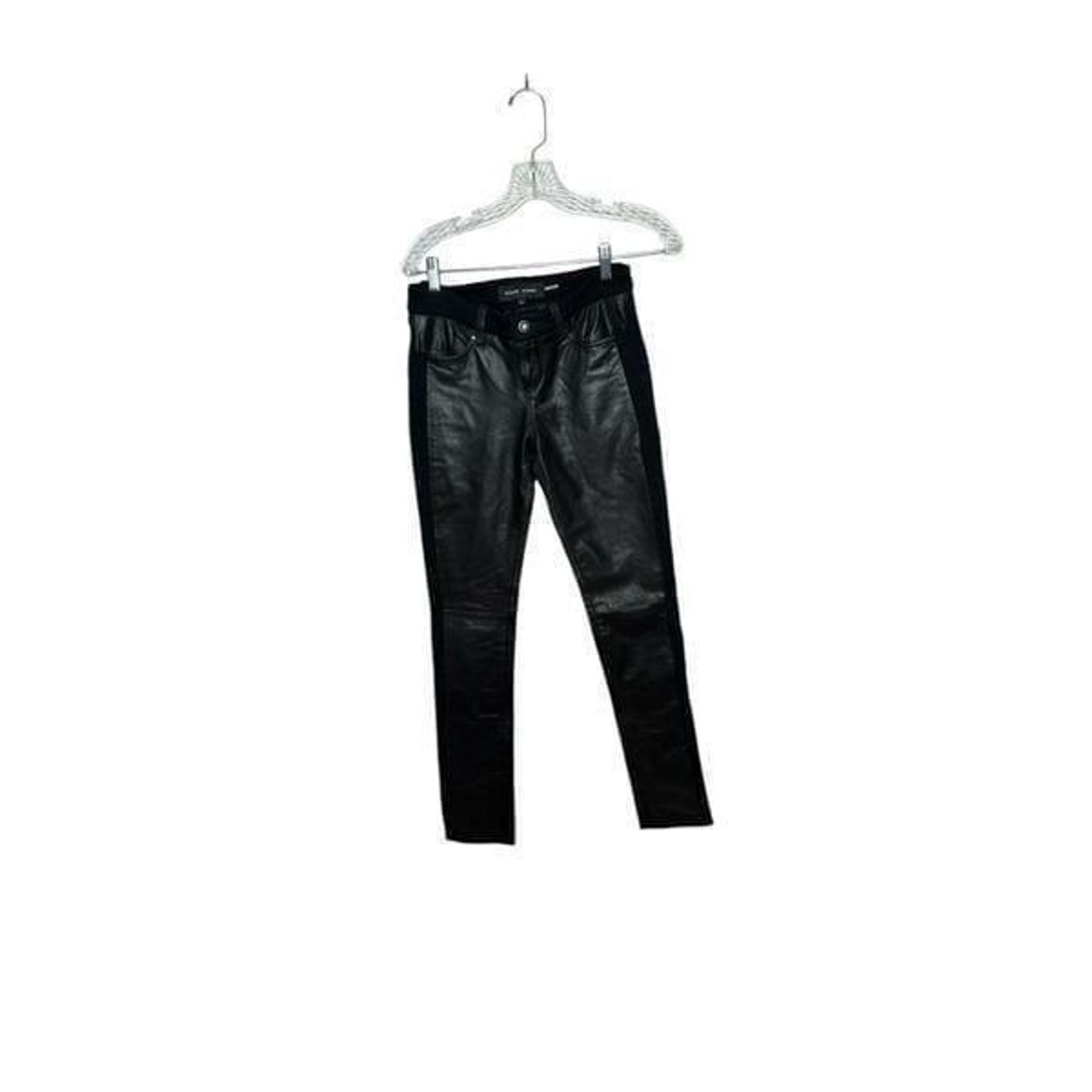 Black Rivet 100% Leather Black Skinny Pants. Size 4.