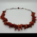 Chunky Bold Carnelian Necklace, Carnelian Slices, Silver-21 inches long