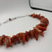 Chunky Bold Carnelian Necklace, Carnelian Slices, Silver-21 inches long