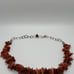 Chunky Bold Carnelian Necklace, Carnelian Slices, Silver-21 inches long