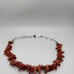 Chunky Bold Carnelian Necklace, Carnelian Slices, Silver-21 inches long
