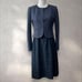 Craselia Formal Suit No Collar Jacket Navy