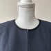 Craselia Formal Suit No Collar Jacket Navy