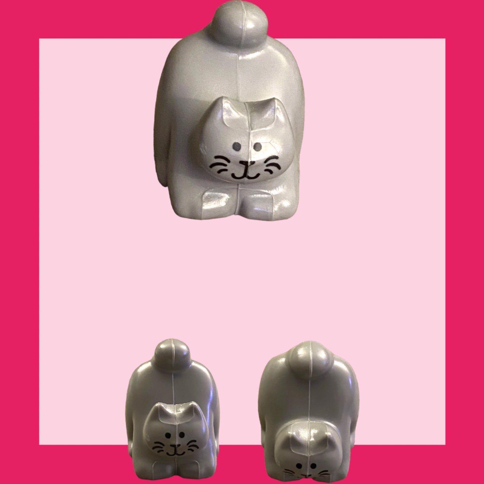 LITTLE TIKES VINTAGE DOLLHOUSE SIZE REPLACEMENT GRAY FAMILY KITTY CAT