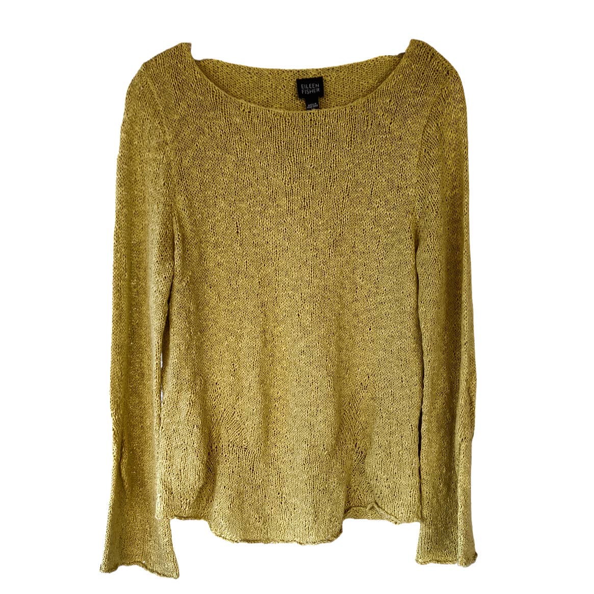 Eileen Fisher Light Yellow Knit Sweater M